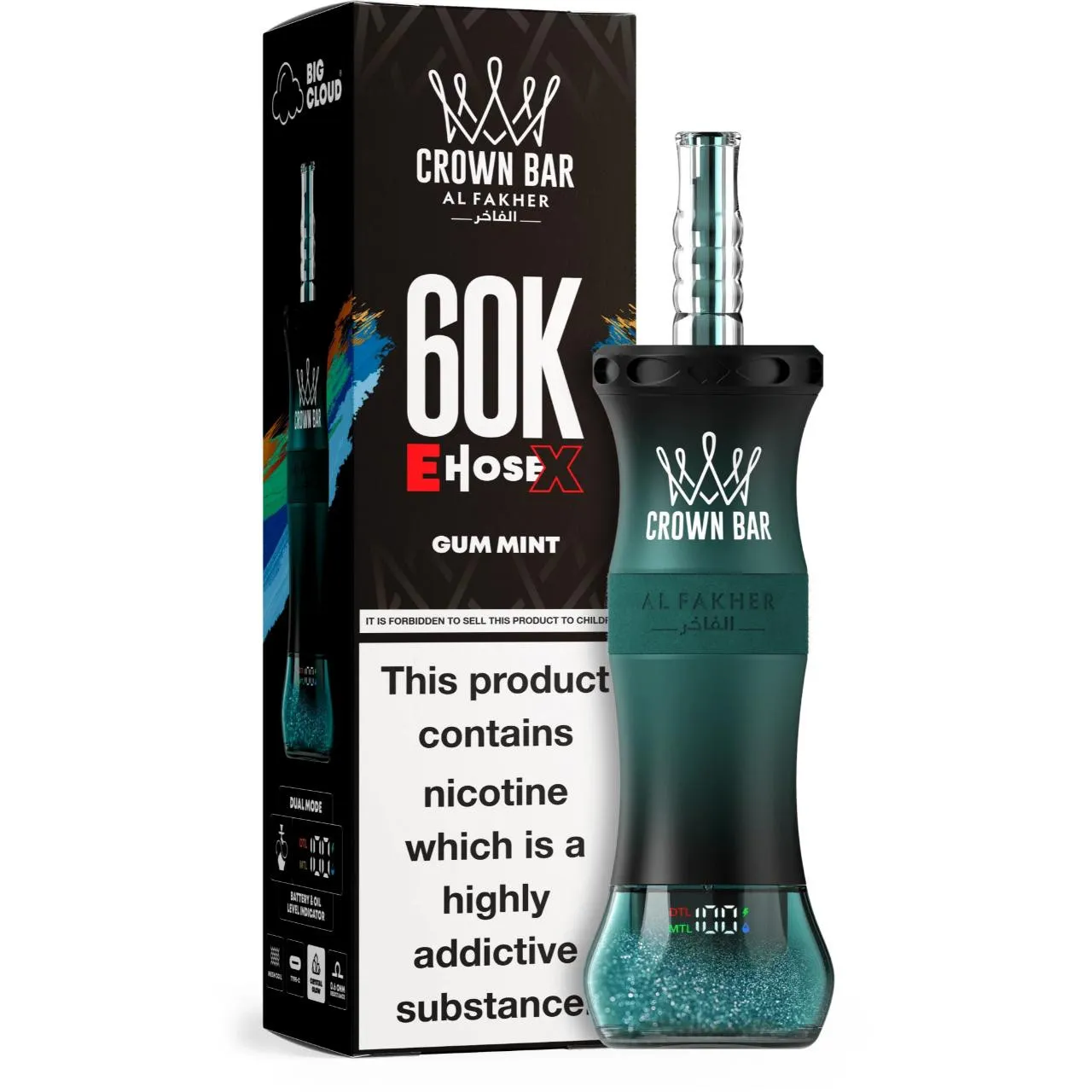 Al Fakher Crown Bar E Hose X 60k Puffs -10 packs (shipped from Overseas) 10