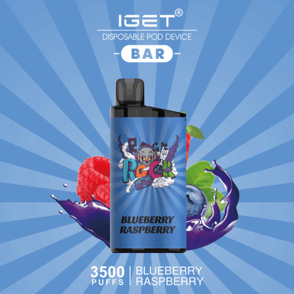 IGET BAR BLUEBERRY RASPBERRY ICE 3500 Puffs Disposable Vape 2