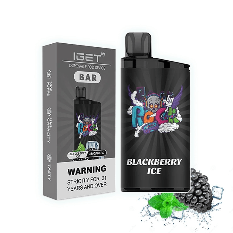 IGET BAR BLACKBERRY POMEGRANATE CHERRY ICE 3500 Puffs Disposable Vape 3